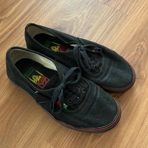Vans Authentic Hemp Rasta Skateboard Shoes Sneakers Womens Size 8 Black